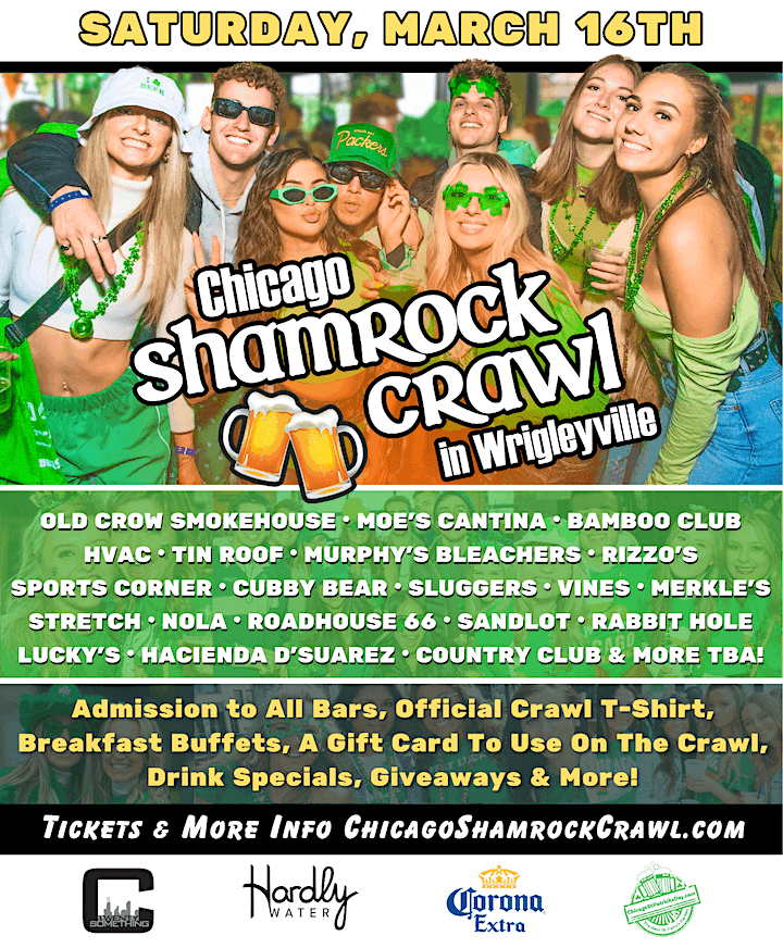 Shamrock Bar Crawl - St Patrick's Day Wrigleyville Poster